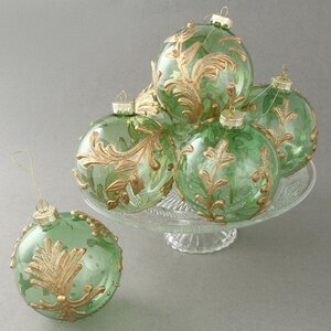 Набор елочных шаров Royal Grandeur 10 см эвкалиптовый, 6 шт, стекло EDG фото 1