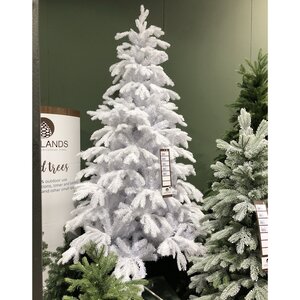 Искусственная белая елка Сунндал заснеженная 180 см, ЛИТАЯ + ПВХ