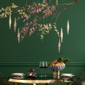 Набор стеклянных елочных игрушек Сосульки Cadorne: Champagne Rosato 24 см, 6 шт, подвеска EDG фото 2