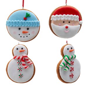Набор елочных игрушек Праздничное печенье - Christmas Biscotti 8 см, 4 шт, подвеска EDG фото 1