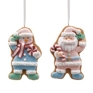 Набор елочных игрушек Санта и Снеговик Джоуи - Новогодняя глазурь 12 см, 2 шт, подвеска EDG фото 1