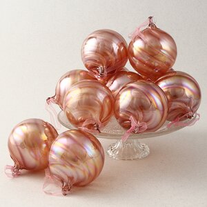 Набор стеклянных шаров Borsellino 9 см розовый, 12 шт EDG фото 1