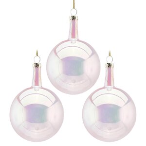 Набор стеклянных шаров Viva Lamberto 8 см, 6 шт, жемчужно-розовый EDG фото 1