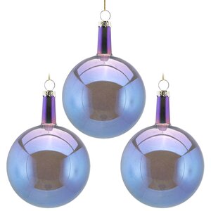 Набор стеклянных шаров Viva Lamberto 8 см, 6 шт, голубой EDG фото 1