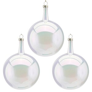Набор стеклянных шаров Viva Lamberto 10 см, 6 шт, белый EDG фото 1