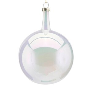 Набор стеклянных шаров Viva Lamberto 10 см, 6 шт, белый EDG фото 2