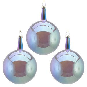 Набор стеклянных шаров Viva Lamberto 10 см, 6 шт, голубой EDG фото 1