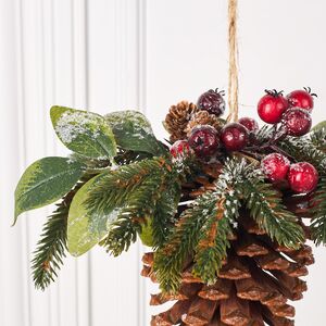 Подвесная композиция Ягоды в снегу с шишкой 25 см Kaemingk фото 4