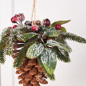 Подвесная композиция Ягоды в снегу с шишкой 25 см Kaemingk фото 2