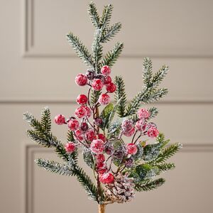 Ветка Ягодный букет 50 см, ЛИТАЯ 100% Kaemingk фото 1