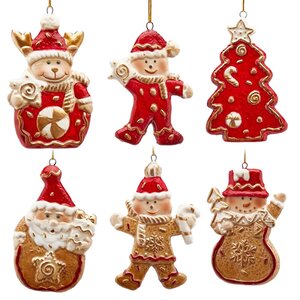 Набор елочных игрушек Пряничные Забавы - Christmas Tarte Normande 9 см, 6 шт, подвеска EDG фото 1