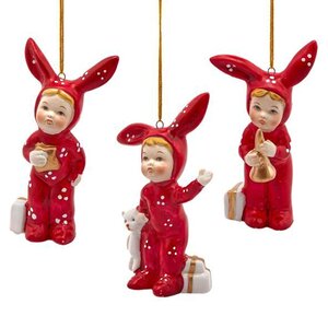 Набор елочных игрушек Little Bunnies 11 см, 3 шт, подвеска EDG фото 1