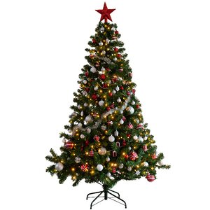 Искусственная елка с гирляндой и игрушками Империал: Snow & Berries 180 см, 260 теплых белых ламп, контроллер, ПВХ Kaemingk фото 2