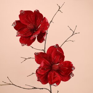 Искусственный цветок Магнолия Red Velvet 25 см Kaemingk фото 2