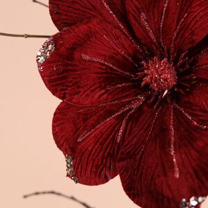 Искусственный цветок Магнолия Marsala Velvet 25 см, клипса Kaemingk фото 2