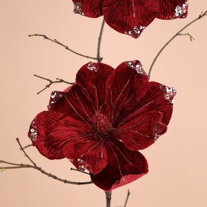 Искусственный цветок Магнолия Marsala Velvet 25 см, клипса Kaemingk фото 3