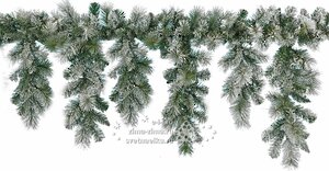 Гирлянда Хвойный ламбрекен Ванкувер заснеженный, 270 см, ЛЕСКА + ПВХ Kaemingk фото 3