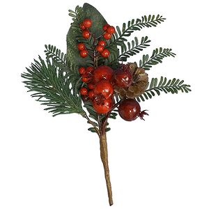Хвойная Ветка с Ягодами 20 см, ЛИТАЯ + ПВХ Kaemingk фото 7