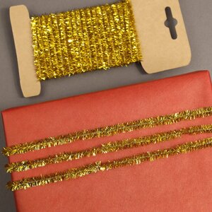 Декоративный шнур-мишура Glamorous Time 6 мм*2 м армированный золотой Kaemingk фото 1
