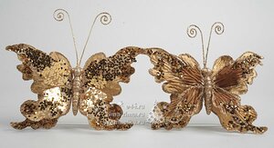 Бабочка бархатная, золотая, 21*15см Kaemingk фото 1