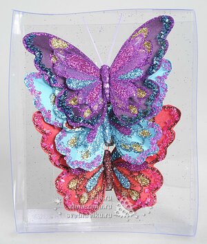 Бабочки разноцветная, 11*9см, 3 шт, на клипсе Kaemingk фото 1