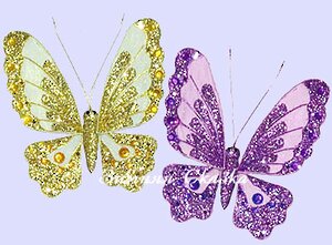 Бабочка с блестками, 16 см
