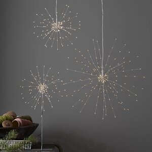 Светодиодное украшение Firework 26 см, 120 теплых белых LED ламп, серебряная проволока, IP20 Star Trading фото 2