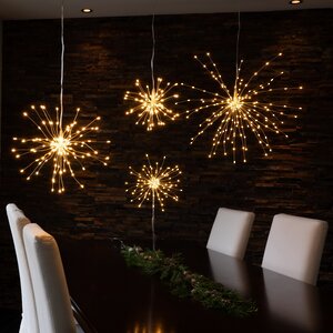 Светодиодное украшение Firework 45 см, 200 теплых белых LED ламп, серебряная проволока, IP20