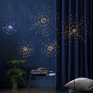 Светодиодное украшение Firework Multi 26 см, 120 разноцветных LED ламп, черная проволока, IP20 Star Trading фото 5