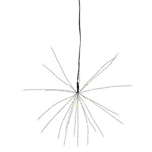 Светодиодное украшение Firework 26 см, 60 теплых белых LED ламп, на батарейках, черная проволока, IP20 Star Trading фото 2