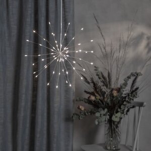 Светодиодное украшение Firework Silver 26 см, 60 холодных белых LED ламп, на батарейках, серебряная проволока, IP20 Star Trading фото 2