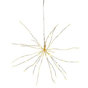Светодиодное украшение Firework Gold 26 см, 60 теплых белых LED ламп, на батарейках, золотая проволока, IP20 Star Trading фото 3