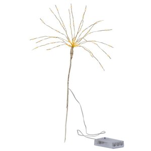 Светодиодное украшение Firework 25 см, 60 теплых белых LED ламп, на батарейках, золотая проволока, IP20 Star Trading фото 3