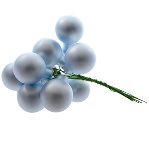 Гроздь стеклянных шаров на проволоке 2.5 см светло-голубой матовый, 12 шт Kaemingk фото 1