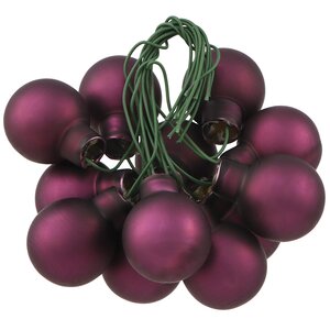 Гроздь стеклянных шаров на проволоке 2 см сливовый матовый, 12 шт Kaemingk фото 2