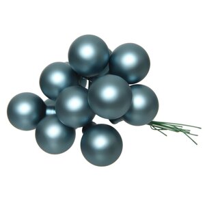 Гроздь стеклянных шаров на проволоке 2 см голубой туман матовый, 12 шт Kaemingk фото 1
