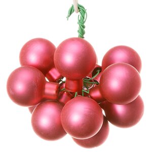 Гроздь стеклянных шаров на проволоке 2.5 см розовый матовый, 12 шт Kaemingk фото 1