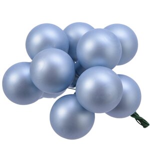 Гроздь стеклянных шаров на проволоке 2.5 см нежно-голубой матовая, 12 шт Kaemingk фото 1