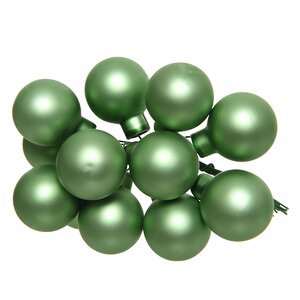 Гроздь стеклянных шаров на проволоке 2.5 см луговой зеленый матовый, 12 шт Kaemingk фото 1