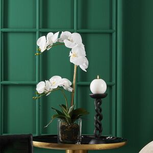 Металлический подсвечник для 1 свечи Graceful Snake 25 см черный EDG фото 2