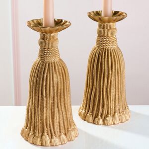 Декоративный подсвечник Grande Tassel 26 см золотой EDG фото 2