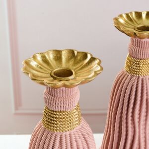Декоративный подсвечник Grande Tassel 26 см пудровый EDG (ЭДГ) фото 4