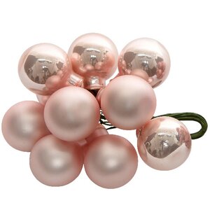 Гроздь стеклянных шаров на проволоке 2 см розовый бутон mix, 10 шт Winter Deco фото 1