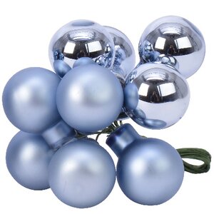 Гроздь стеклянных шаров на проволоке 2 см голубой mix 10 шт Kaemingk фото 1