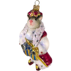 Стеклянная ёлочная игрушка Мышиный король 14 см, подвеска Фабрика Ариель фото 2
