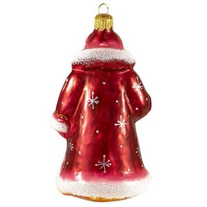 Стеклянная елочная игрушка Дед Мороз 13 см, подвеска Фабрика Ариель фото 3