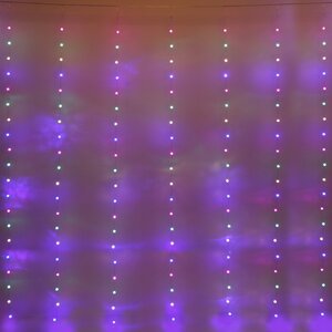 Светодиодная гирлянда на окно Жемчужины 3*2 м, 200 разноцветных LED ламп, серебряная проволока, контроллер, IP20 Serpantin фото 1