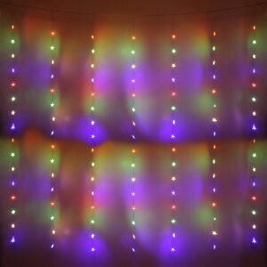 Светодиодная гирлянда на окно Звездочки 3*2 м, 160 разноцветных LED ламп, прозрачный ПВХ, контроллер, IP20 Serpantin фото 2