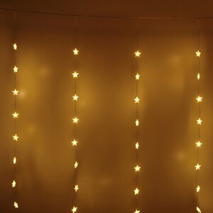 Светодиодная гирлянда на окно Звездочки 3*2 м, 160 теплых белых LED ламп, прозрачный ПВХ, контроллер, IP20 Serpantin фото 2
