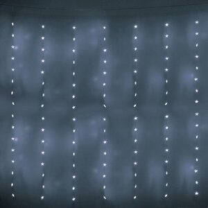 Светодиодная гирлянда на окно Звездочки 3*2 м, 160 холодных белых LED ламп, прозрачный ПВХ, контроллер, IP20 Serpantin фото 2